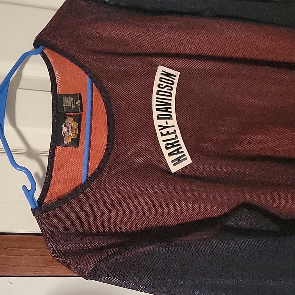Xl harley davidson see thru with orange under shirt - Picture 3 of 7